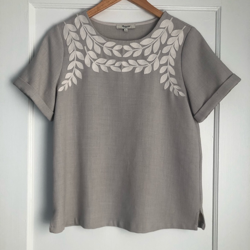 Madewell Grey Floral Top